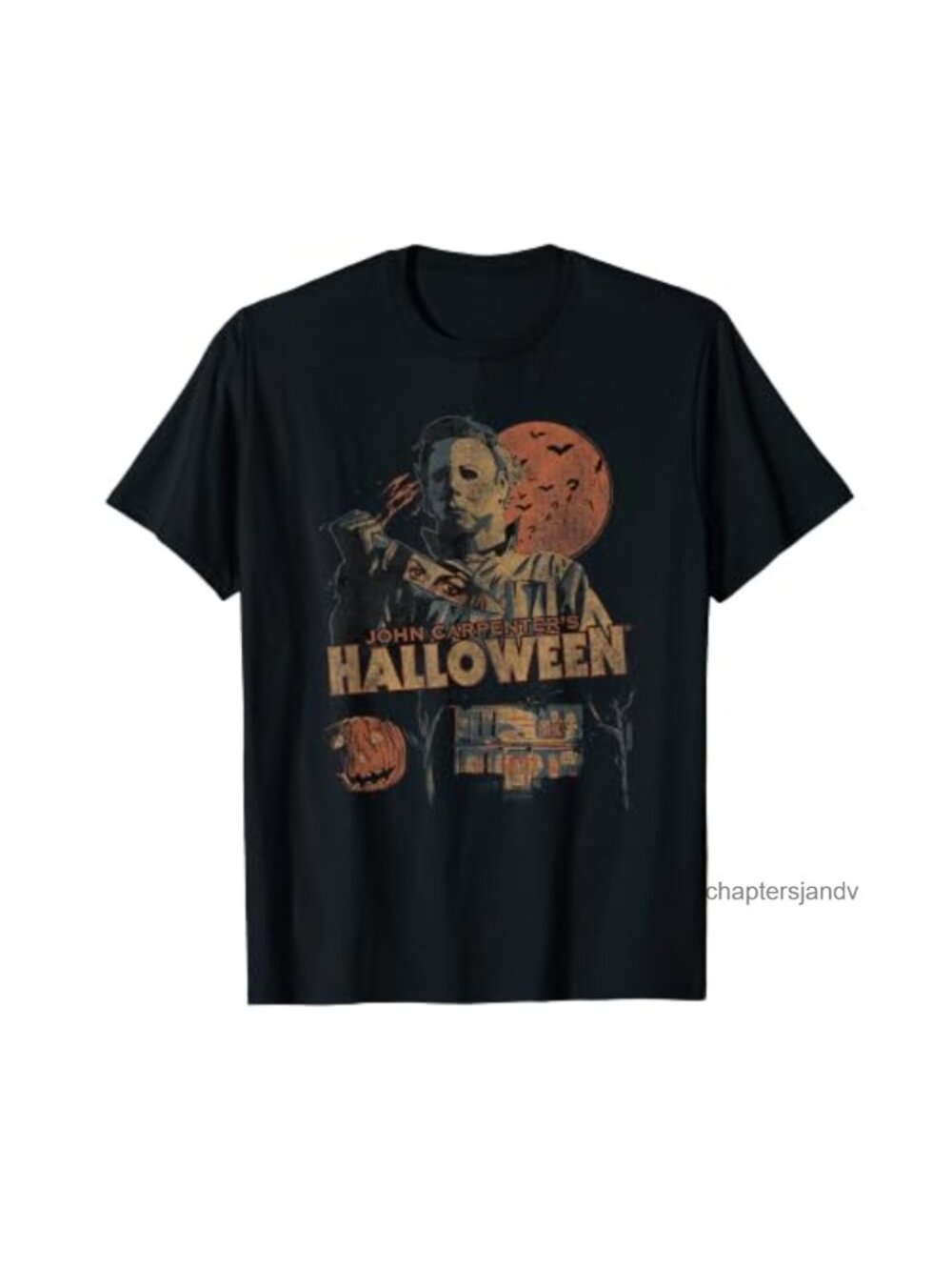 Vintage Fall Horror Movie Collage Retro Graphic T-Shirt Short Sleeve Tee